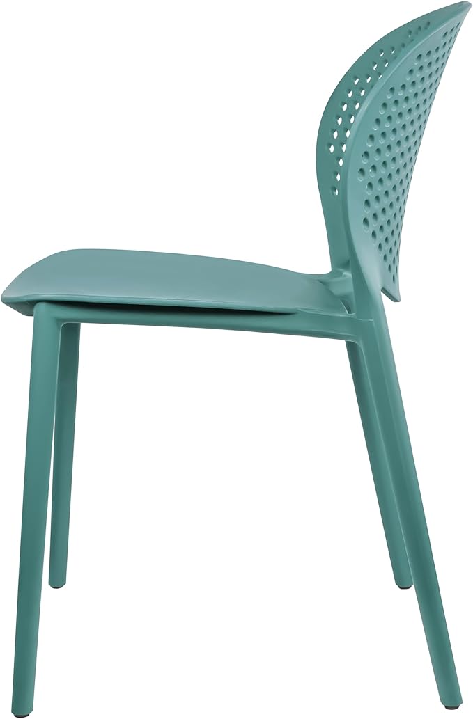 2xhome Set of 3 Patio Dining Chairs | Modern Stackable Outdoor Pool Side Chair - Image 8