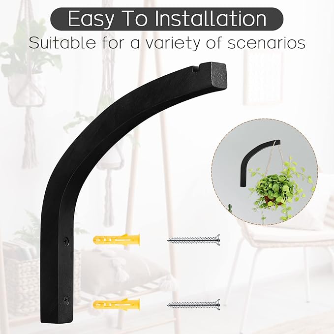Juexica 4 Pcs Plant Hanger Wooden, 8 Inch Hanging Plant Hooks - Image 4