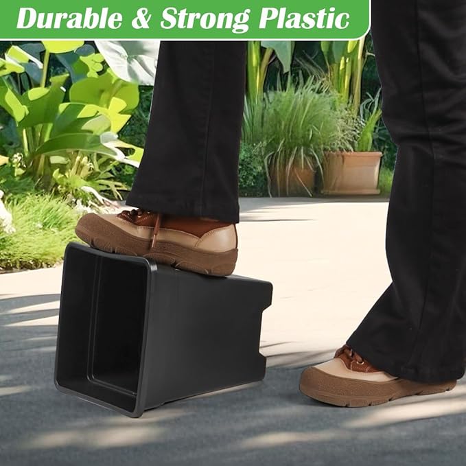 BTPLASTIK Plant Pots 10 Inch Set of 5, Large Square Plastic Planter - Image 5