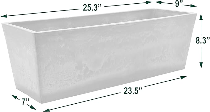 Arcadia Garden Products U65CT Plastic/Stone/Wood Composite Simplicity Window Box - Image 5