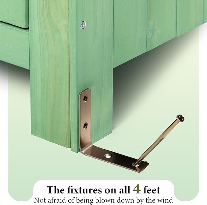 VINGLI Outdoor Wooden Storage Shed, Garden Shed Outside Tool Cabinet - Image 7