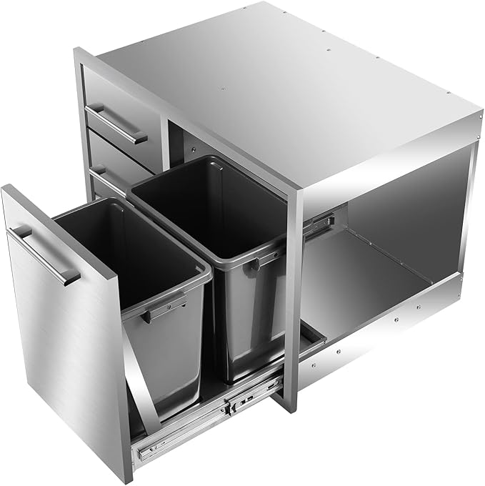Outdoor Kitchen Drawer Combo, BBQ Access Trash Drawer Combo - Image 2