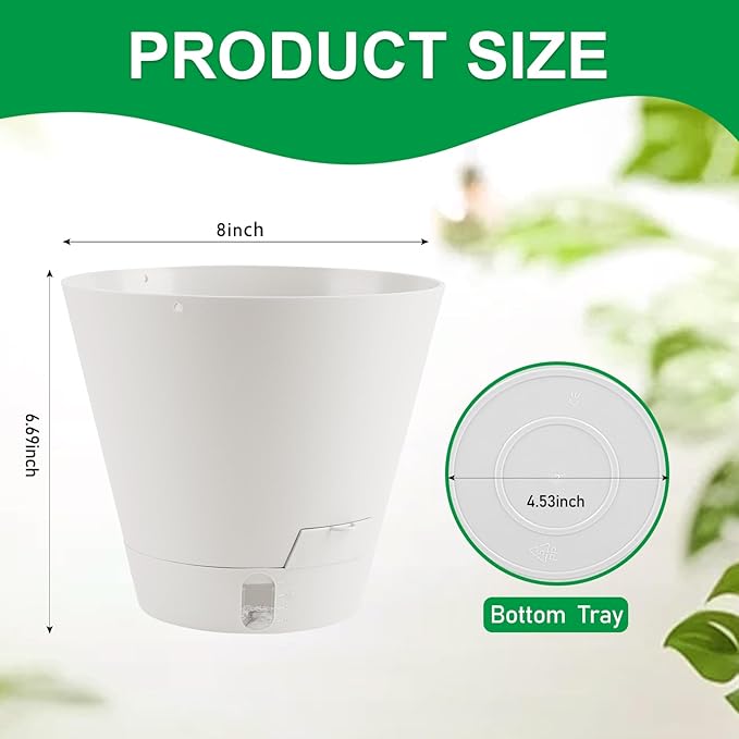 Self-Watering-Pots-for-Indoor-Plants, 8 Inch Flower Pots - Image 3