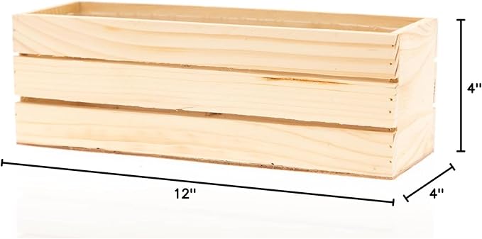 Wood Planter Box with Wine Crate Styled, 12x4 Inch Rectangular, Rose Wood - Image 10