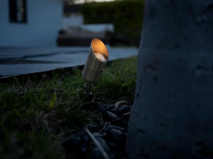12V LogiSpot Brass Outdoor Spotlight - Image 8