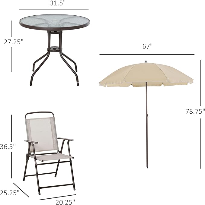 Outsunny 6 Piece Patio Dining Set - Image 7