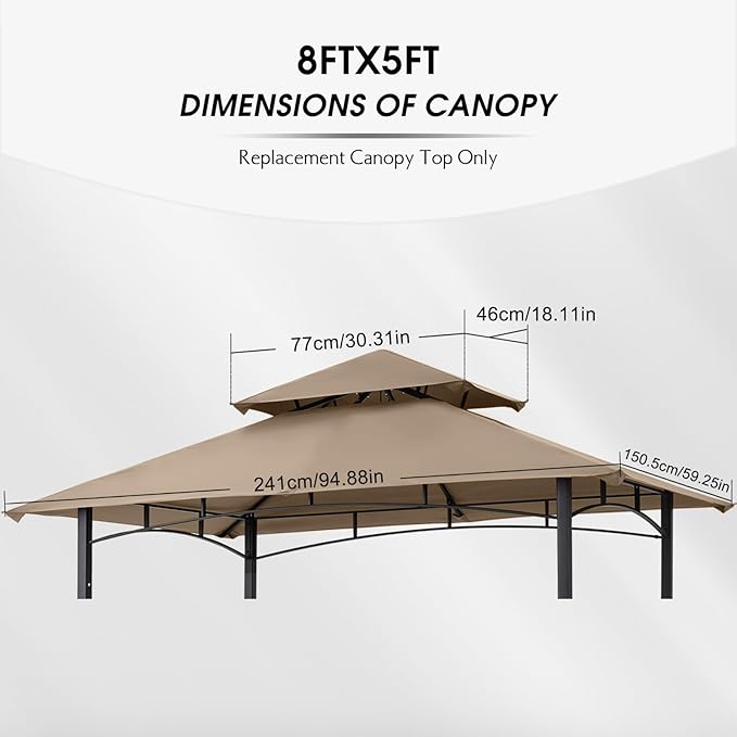 MASTERCANOPY Grill Gazebo Replacement Canopy Top - Image 2