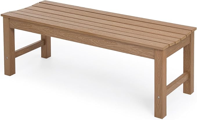 Stoog Outdoor Bench, 2-Person Outdoor Poly Lumber Backless Bench, Weatherproof by Stoog