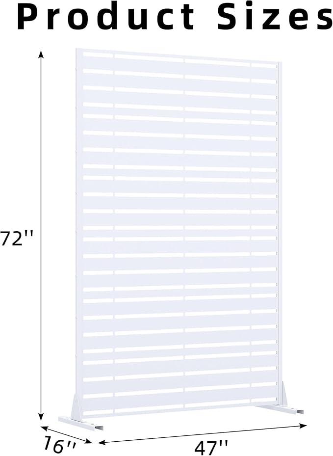 Casaphoria 72" H x 47" W Metal Privacy Screen, Outdoor Freestanding Decorative - Image 7