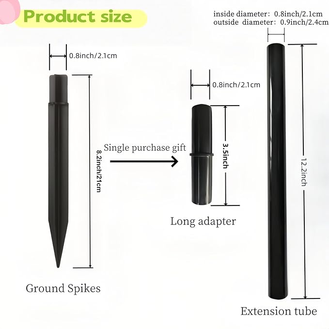 8.25" Reinforced ABS Plastic Solar Ground Spikes - Image 5