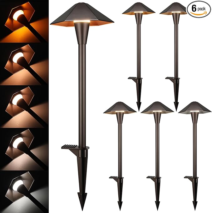 LEONLITE 5CCT Low Voltage Pathway Lights, LED Landscape Path Lights, by LEONLITE