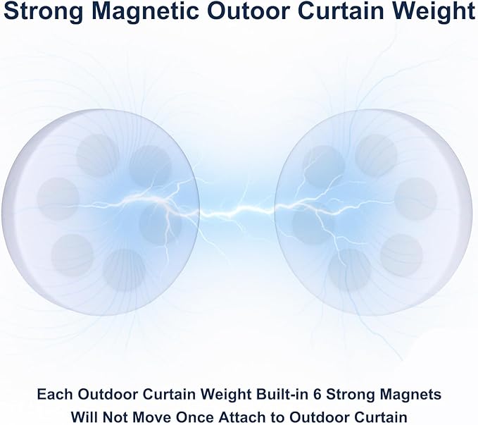 3LB Heavy Duty Outdoor Curtain Weights, Strong Magnetic Gazebo Curtain Weights - Image 3