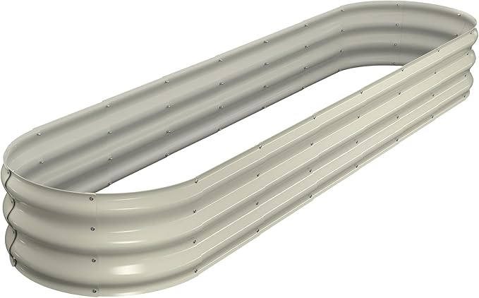 Raised Garden Bed Kit, Oval Large Metal Raised Beds by Winpull