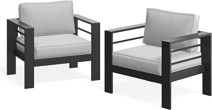 Wisteria Lane Patio Furniture Metal Armchair Set of 2, Metal Outdoor Chairs - Image 8