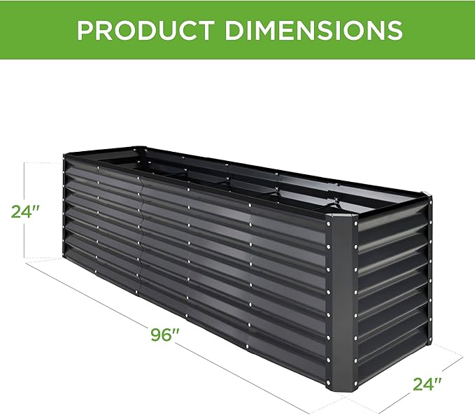 Best Choice Products 8x2x2ft Outdoor Metal Raised Garden Bed, Rectangular Deep - Image 7