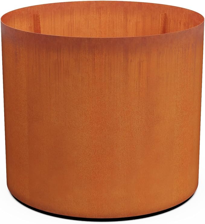 PLANTERCRAFT Corten Steel Metal Planter Box, Round Sizes, Modern Garden Steel by Plantercraft
