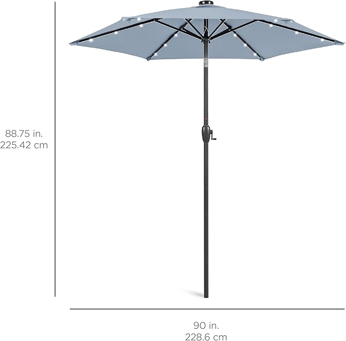 Best Choice Products 7.5ft Outdoor Solar Market Table Patio Umbrella - Image 7