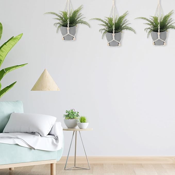 Macrame Plant Hanger Indoor, 2 Pack Boho Decor Hanging Plant Holder Hanging - Image 5