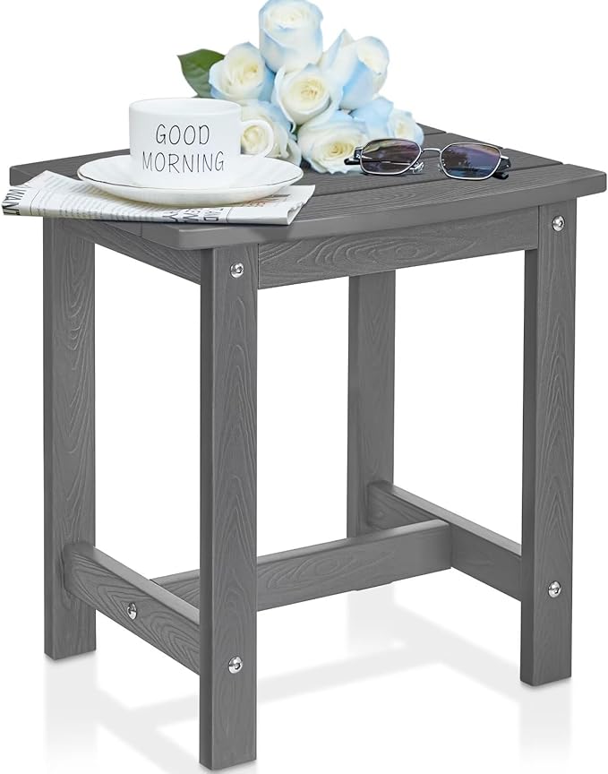 Y&M Outdoor Side Table, HIPS Adirondack Small Single Table, Waterproof Square by YM
