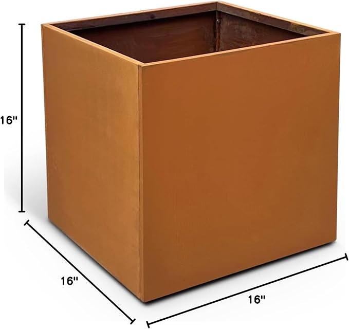 Corten Steel Planter Box Metal Planters Square Outdoor Steel Planter Cube - Image 8