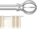 Silver Curtain Rods for Windows 28 to 48 Inch, 5/8" Diameter Heavy Duty Metal by Poskena