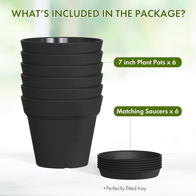 7 Inch Thick Plastic Plant Pots - Image 5
