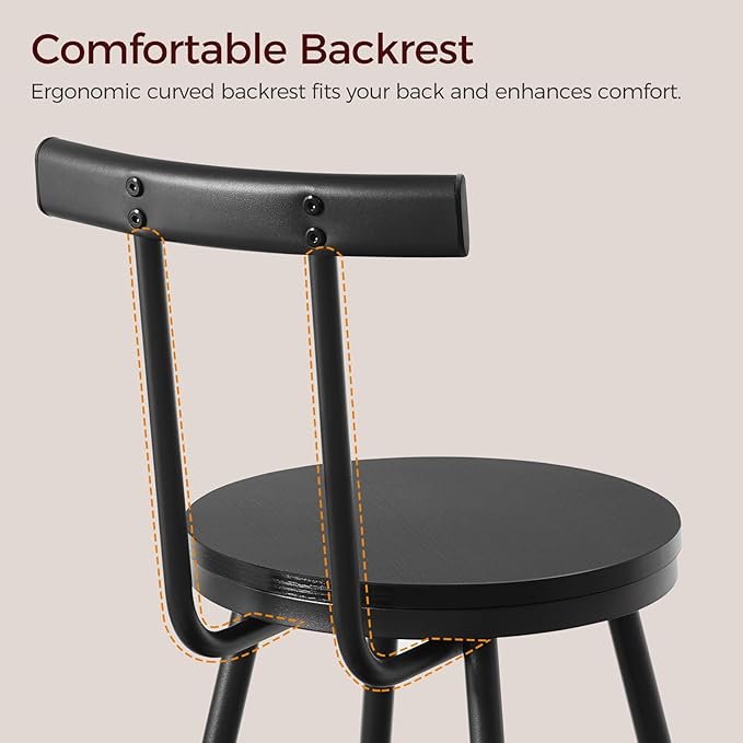 Bar Stools, Metal Frame, Adjustable Feet, Easy Assembly, - Image 7
