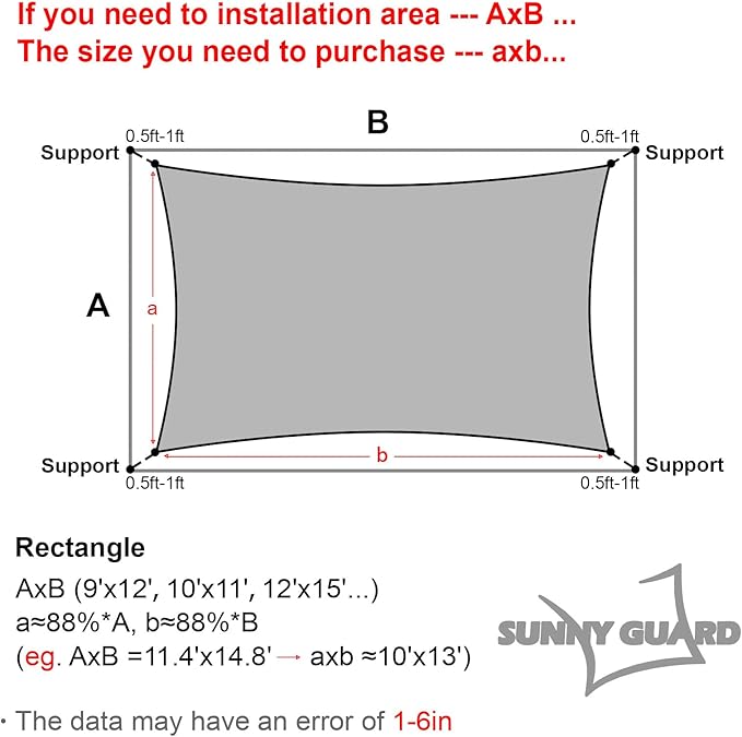 SUNNY GUARD Custom Size 14'x24' Peach Fuzz Sun Shade Sail Rectangle UV Block - Image 2