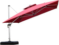 PURPLE LEAF Patio Umbrella 11 Feet Double Top Deluxe Square Offset Hanging by PURPLELEAF