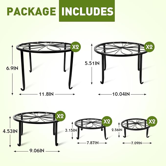 ESRICH 10Pack Plant Stand, Metal Plant Stands - Image 2