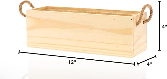 Wooden Planter Box with Handle, Rose Wood, Plastic Liner l Garden Decor l - Image 9