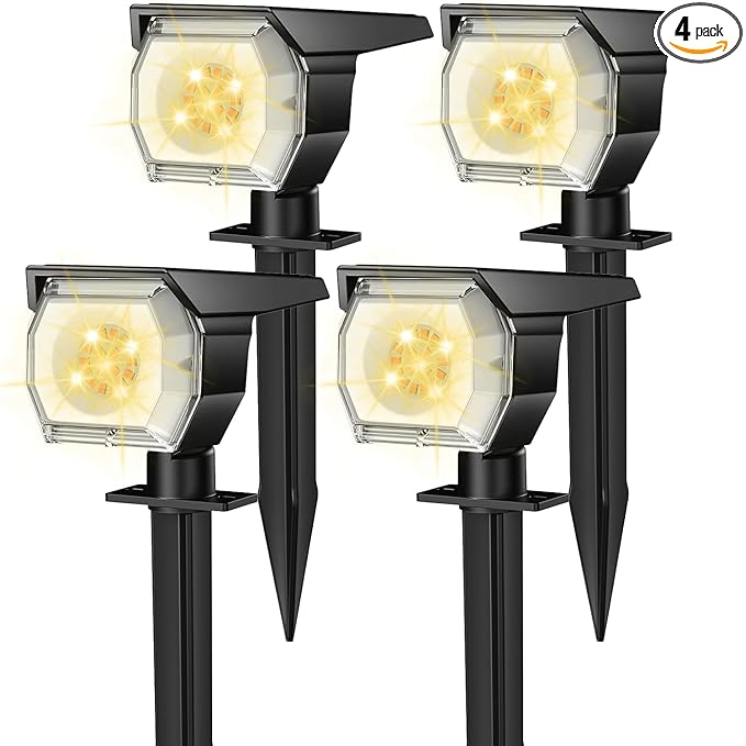 EIUIO Solar Outdoor Lights, 3 Lighting Modes Solar Spot Lights Outdoor by Lightupyourlife