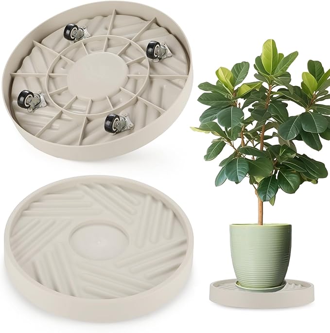 2 Pack Plant Caddy with Wheels, Flower Pot by JAOXISOU