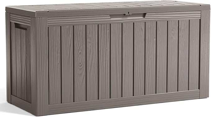 90 Gallon Resin Deck Box, Lockable Patio Outdoor Storage Box - Image 7