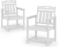 Patio Chairs Set of 2, HDPE Outdoor Dining Chairs by Suunyn