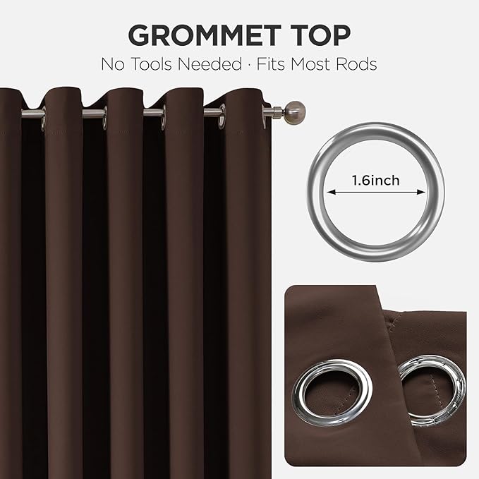 Joydeco Blackout Door Curtain for Doorway Privacy 78 Inches Long, Grommet - Image 7