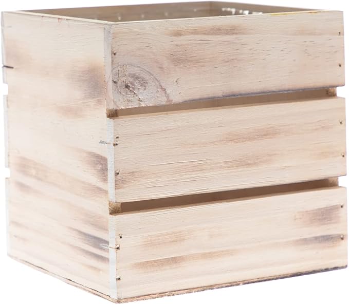 Wood Planter Box with Wine Crate Styled, 5 Inch Square, Plastic Liner, Garden - Image 8