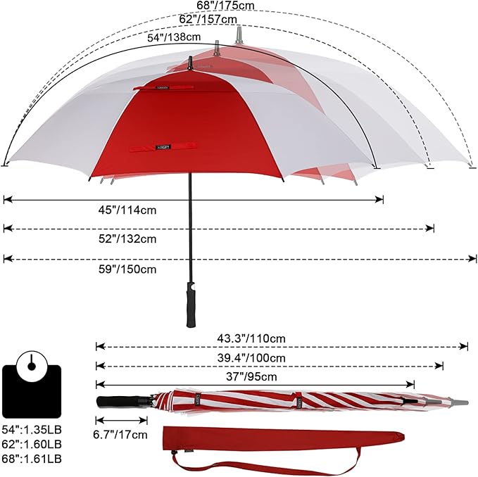 G4Free 47/54/62/68/72 Inch Automatic Open Golf Umbrella Oversize Extra Large - Image 7