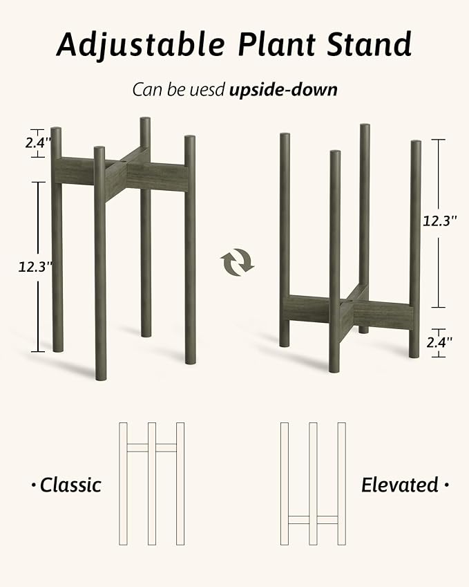 Adjustable Plant Stand Indoor, Bamboo Plant Stand Fits 8 9 10 11 12 Inches - Image 4
