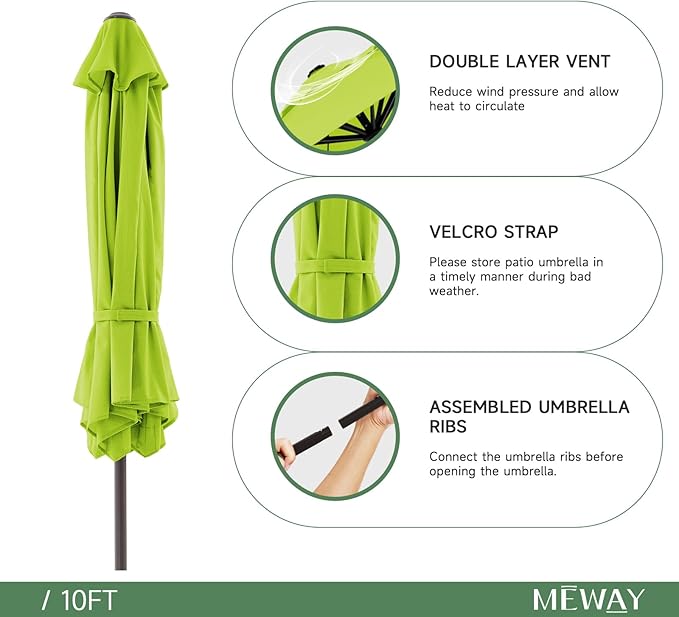 MEWAY 10ft Patio Umbrella Outdoor Table Umbrellas - Image 7