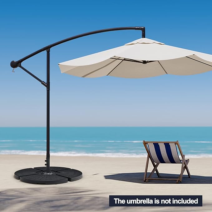 Tangkula 4 Pieces 185lbs Cantilever Offset Patio Umbrella Base, Water & Sand - Image 3
