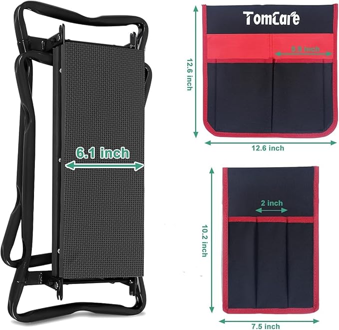 TomCare Garden Kneeler Seat Garden Bench Garden Stools Foldable Stool - Image 2