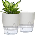Self Watering Planter for Indoor Plants, 2 Pack 9.3 Inch Flower Pot Modern by ETGLCOZY