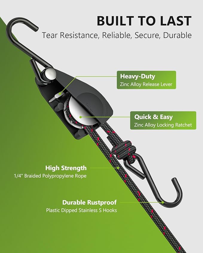 Kayak Tie Down Straps Ratchet, Kayak Straps - Image 2