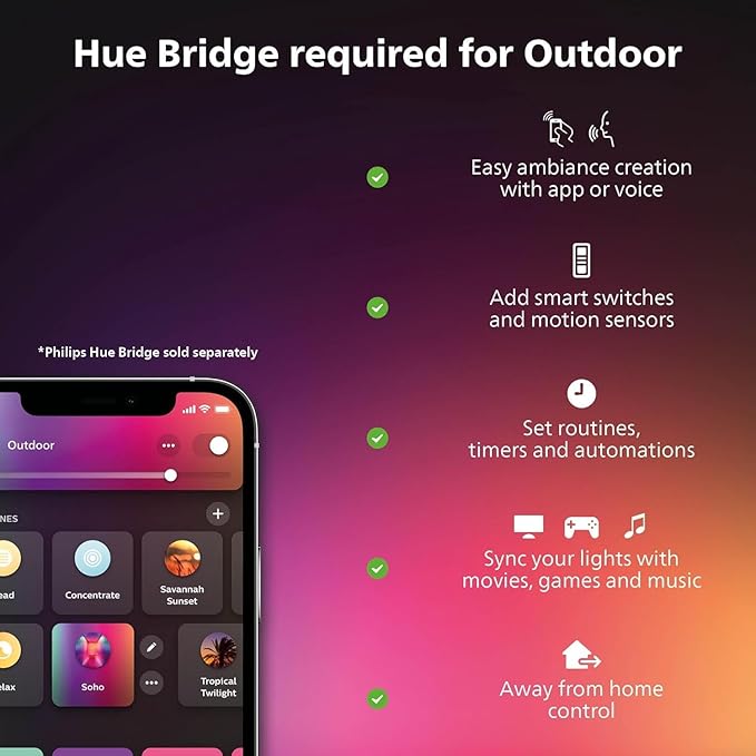 Philips Hue Lily Outdoor Smart Spotlight Base Kit, 3 Pack, Low Voltage - Image 9