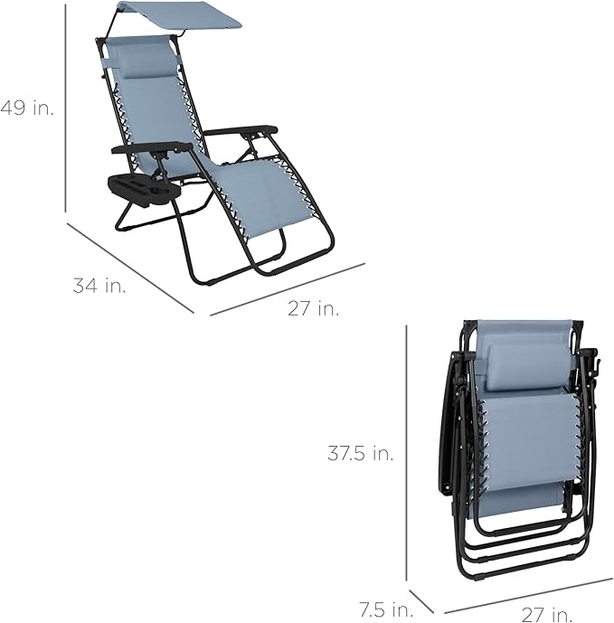 Best Choice Products Folding Zero Gravity Outdoor Recliner Patio Lounge Chair - Image 2