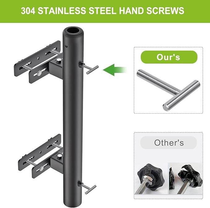 Heavy Duty Deck Railing Umbrella Holder, Adjustable Patio Umbrella Stand - Image 6