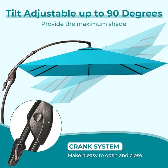 Grand patio Sunbrella 10x10 FT Cantilever Umbrella - Image 5