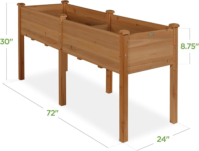 Best Choice Products 72x24x30in Raised Garden Bed, Elevated Wood Planter Box - Image 7
