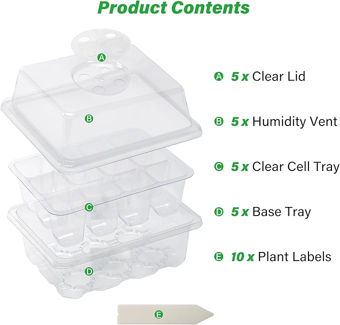 Bonviee 5-Pack Seed Starter Trays - Image 2